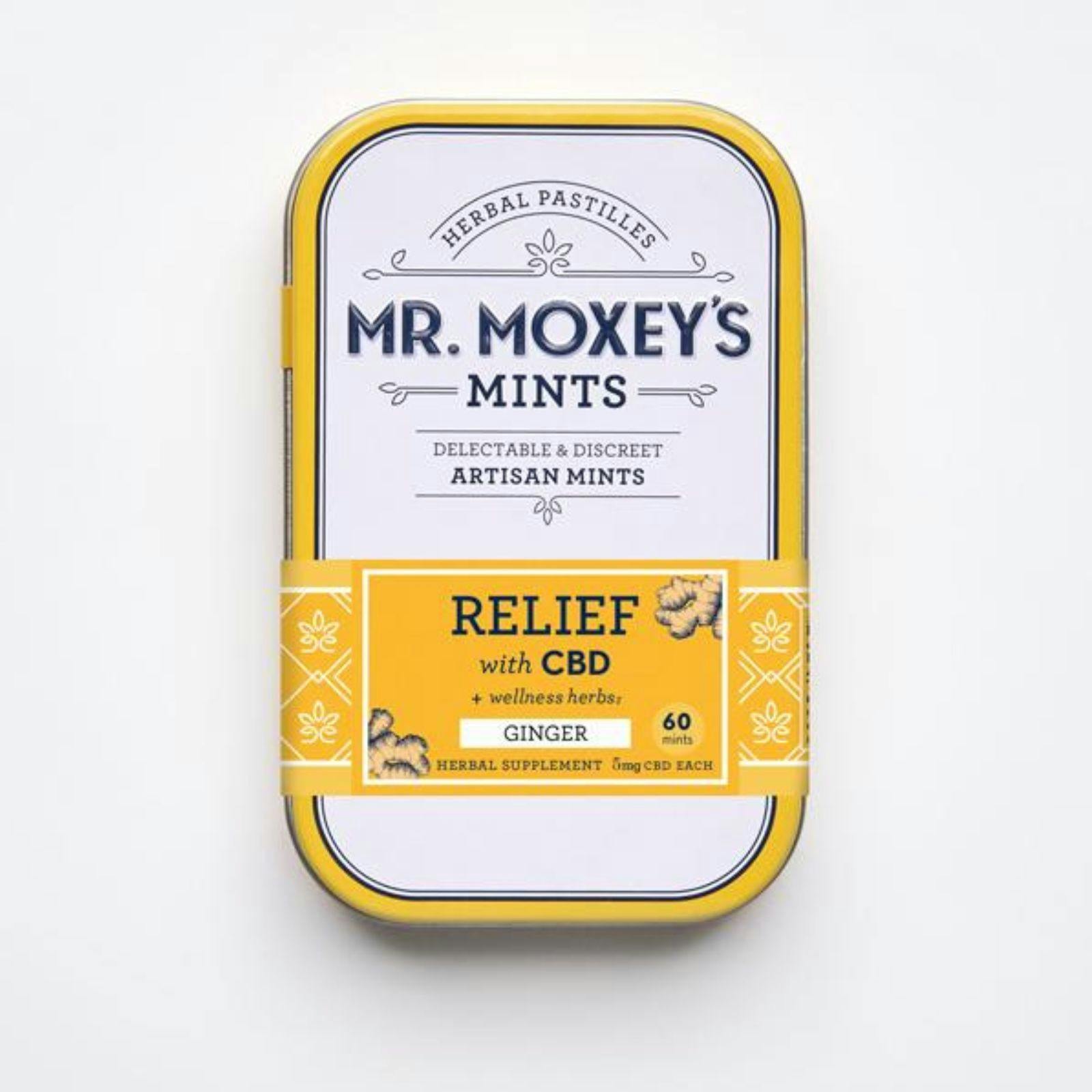Mr. Moxey's Relief Hemp CBD Ginger Mints 300mg 60pack Leafly